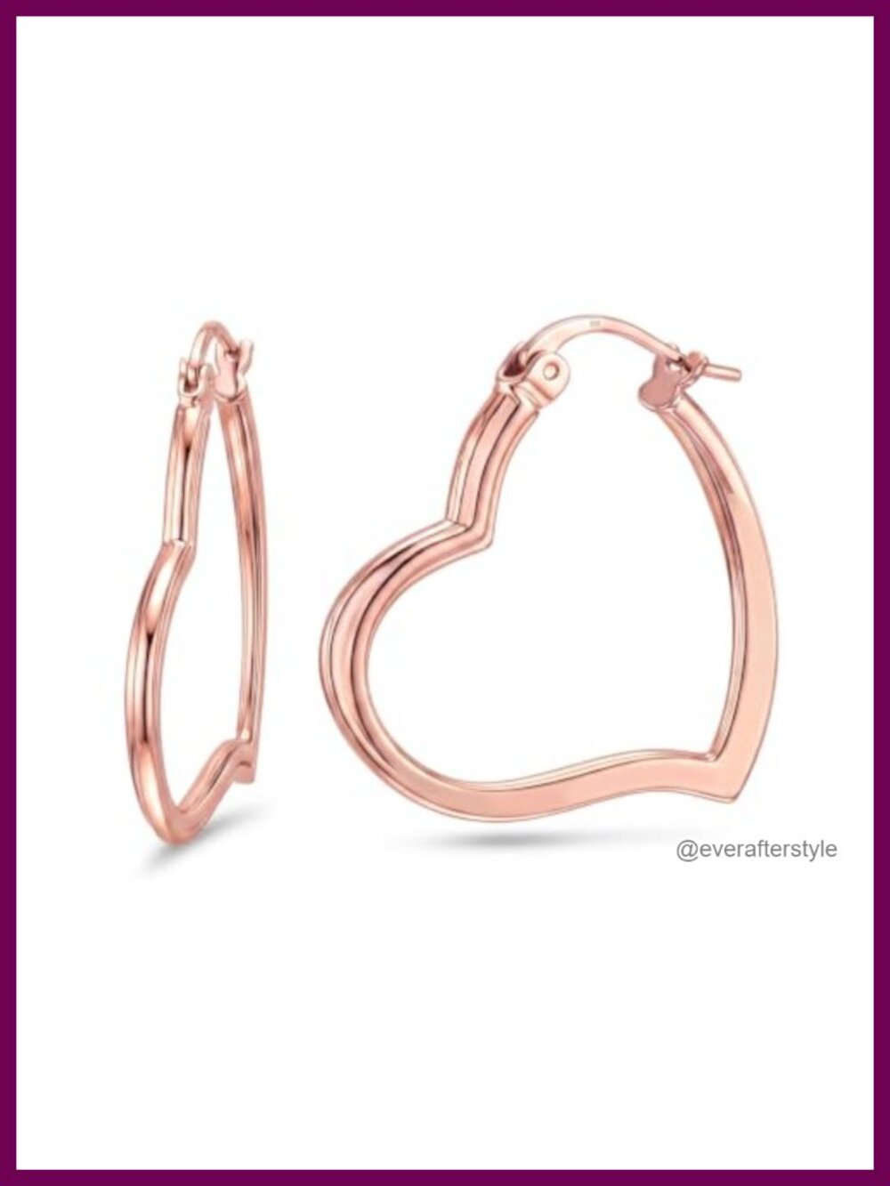 Sterling Silver Heart Hoop Earrings Hypoallergenic 925